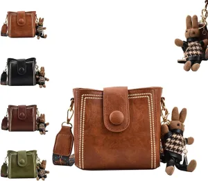 Bootara Bucket Bag, Vintage Fashion Bag, Bootara Women's Vintage Bunny Charm Bucket – Convertible Shoulder Crossbody