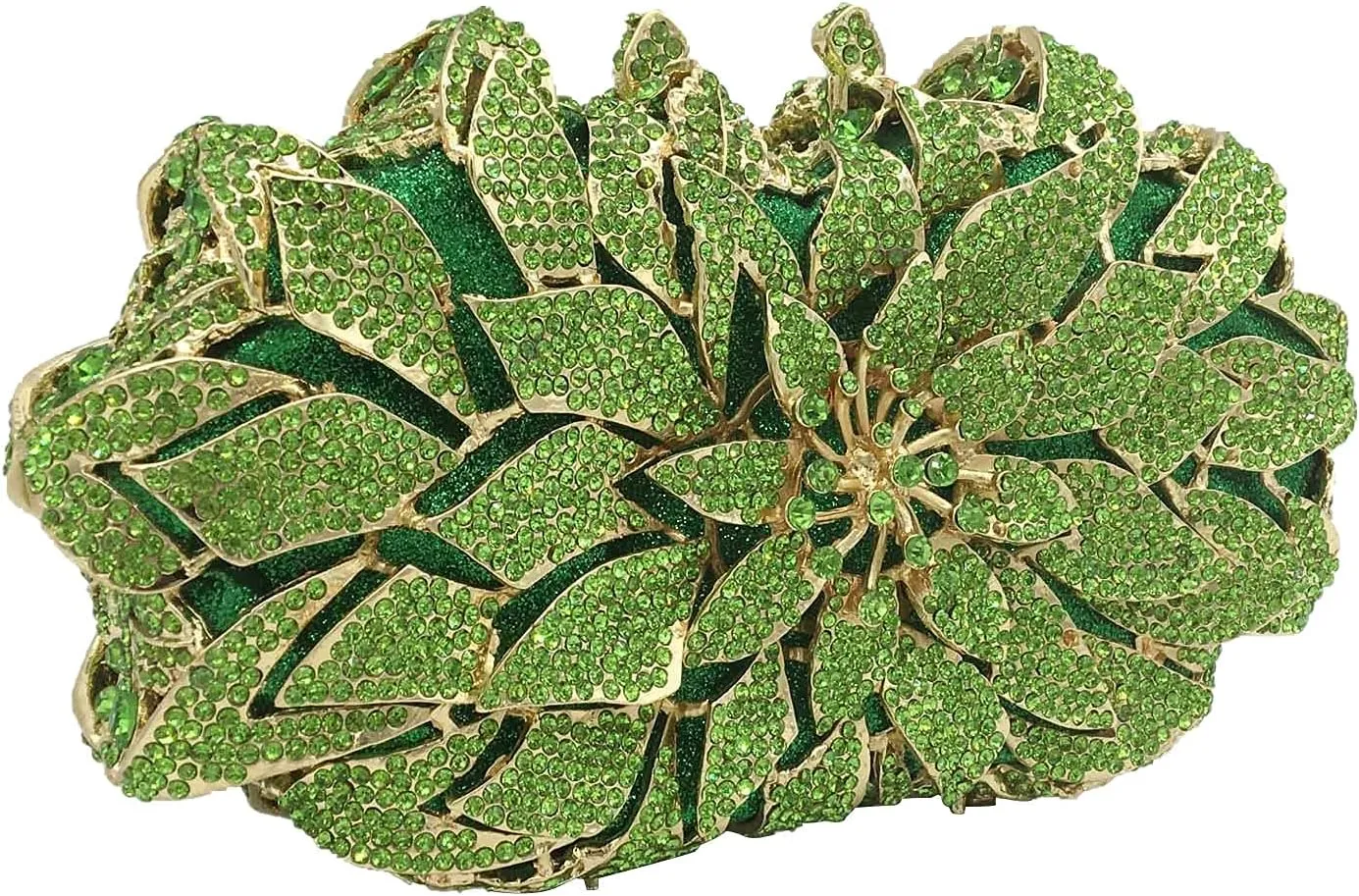 Boutique De FGG Flower Rhinestones Clutch Evening Bags for Women Formal Party Crystal Clutch Purse Wedding Handbags,Mini