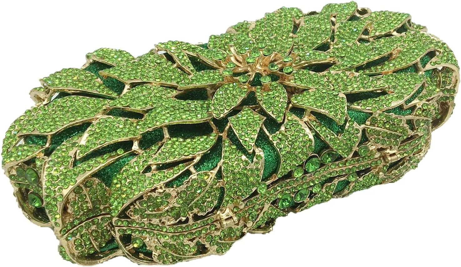 Boutique De FGG Flower Rhinestones Clutch Evening Bags for Women Formal Party Crystal Clutch Purse Wedding Handbags,Mini