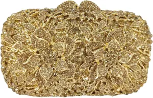Boutique De FGG Flowers Women Crystal Clutch Purses Evening Minaudiere Bags Wedding Party Bridal Rhinestones Handbags,Mini
