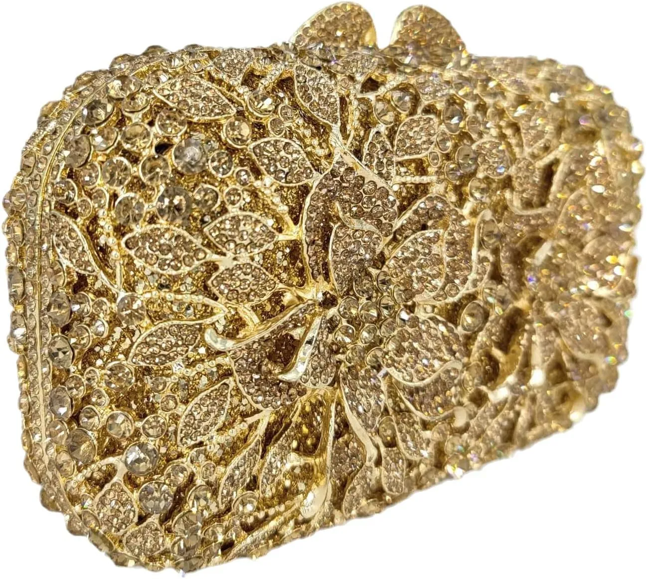 Boutique De FGG Flowers Women Crystal Clutch Purses Evening Minaudiere Bags Wedding Party Bridal Rhinestones Handbags,Mini