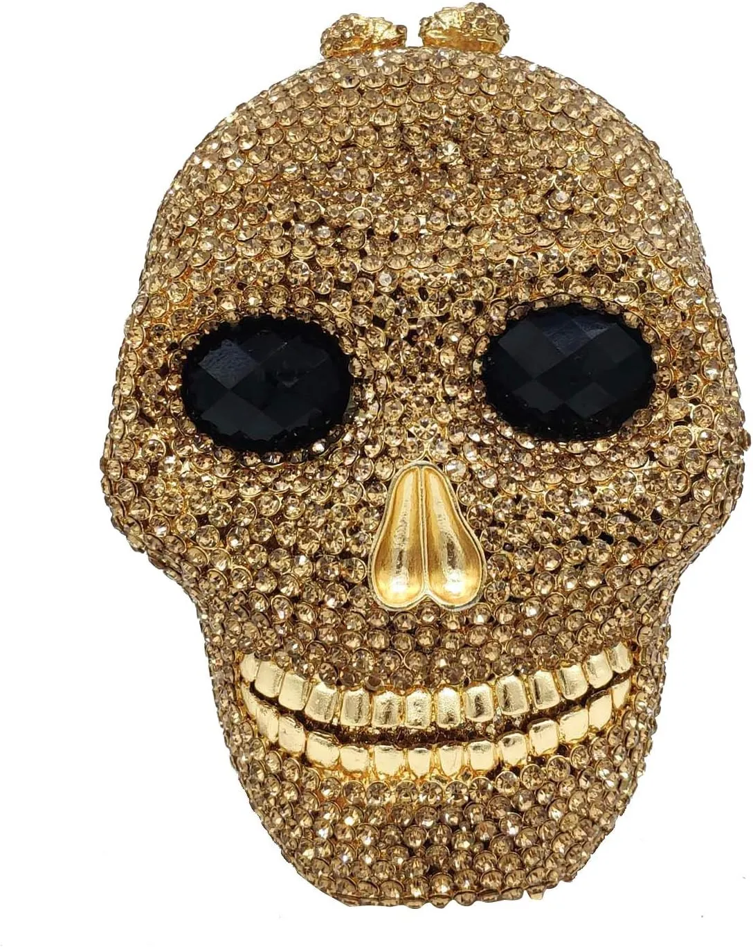 Boutique De FGG Skull Crystal Clutch Purse for Women Formal Rhinestone Clutch Evening Bag Halloween Minaudiere Handbag,Mini