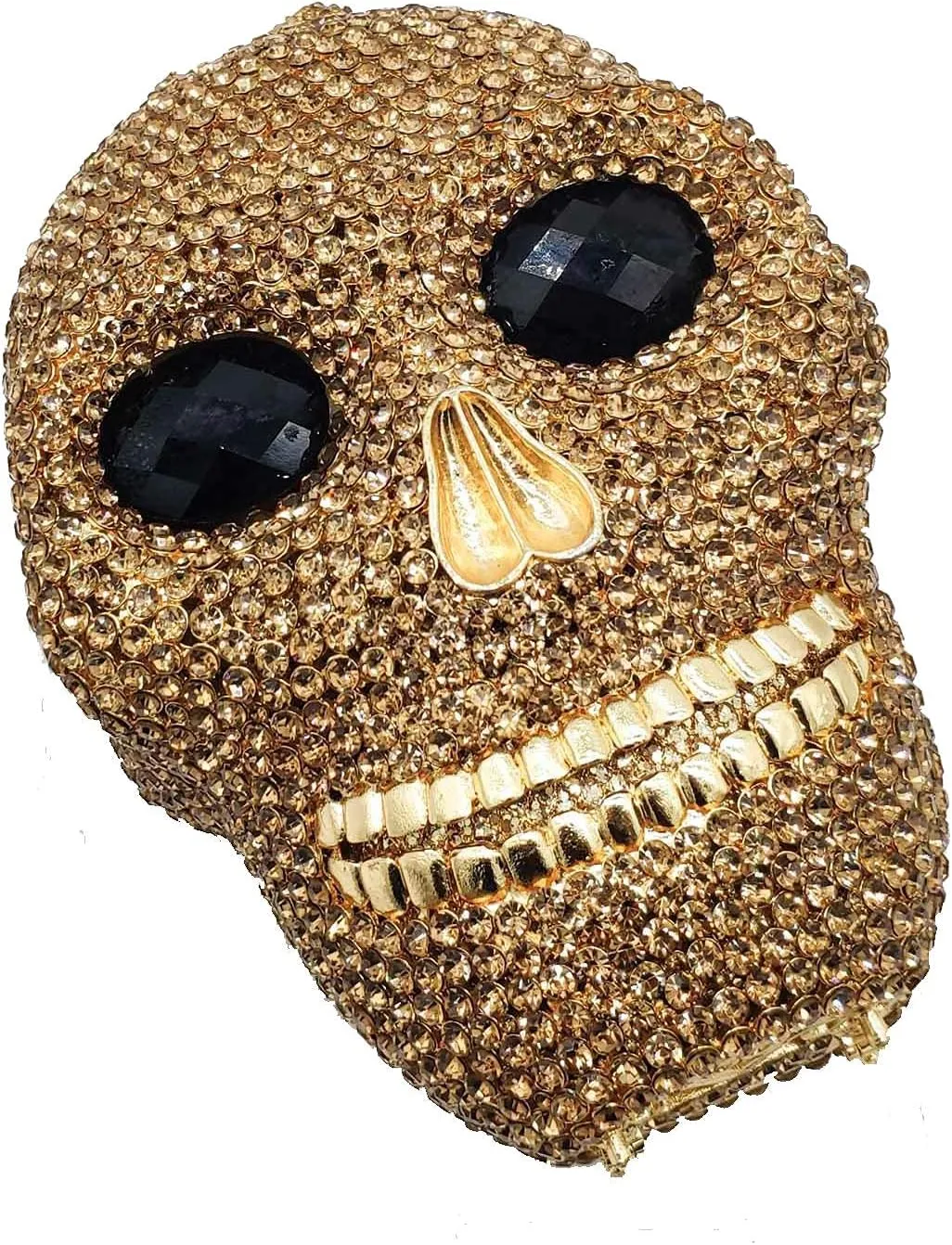 Boutique De FGG Skull Crystal Clutch Purse for Women Formal Rhinestone Clutch Evening Bag Halloween Minaudiere Handbag,Mini