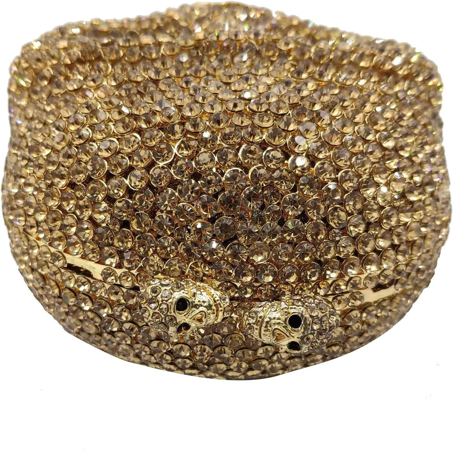 Boutique De FGG Skull Crystal Clutch Purse for Women Formal Rhinestone Clutch Evening Bag Halloween Minaudiere Handbag,Mini