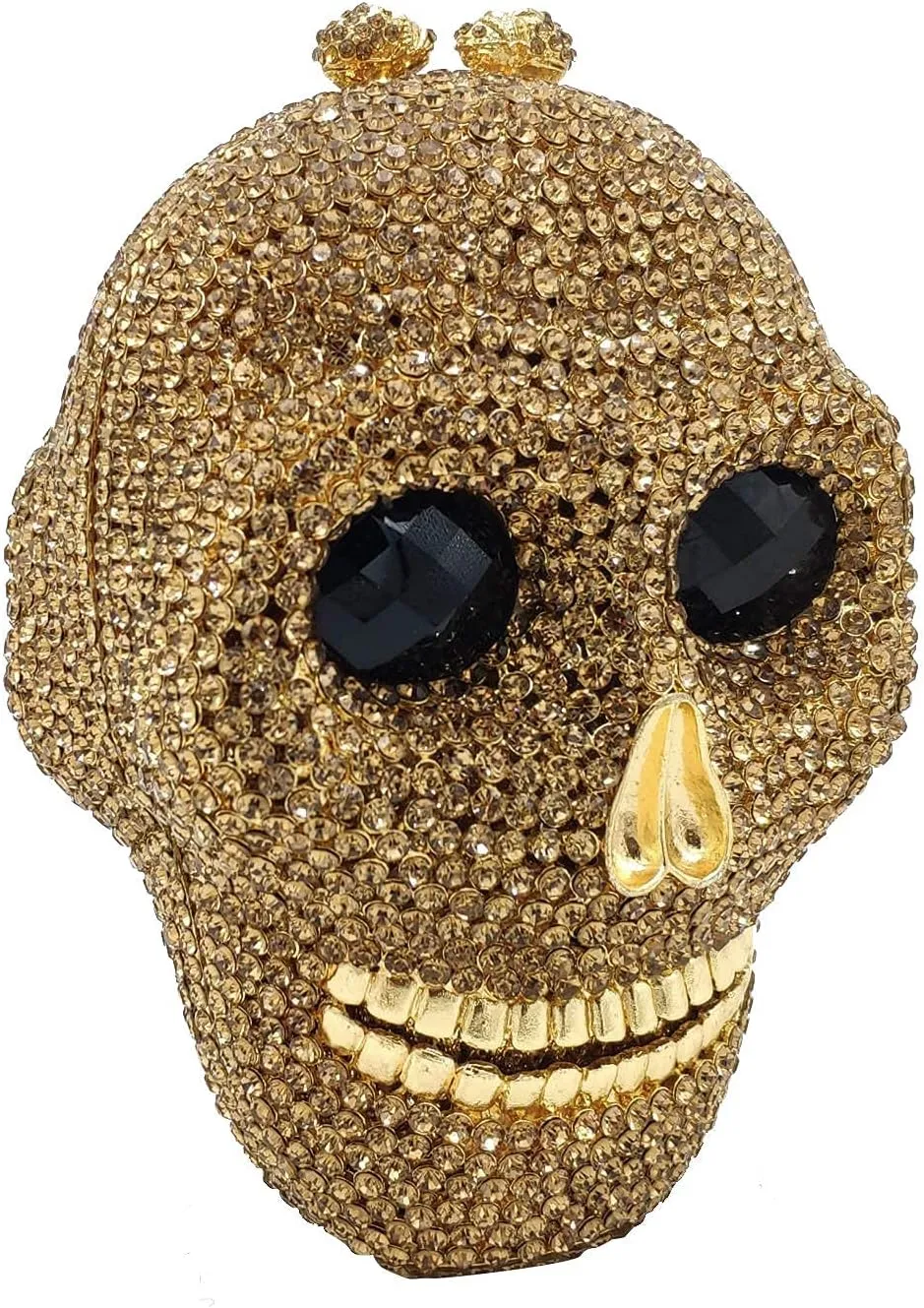 Boutique De FGG Skull Crystal Clutch Purse for Women Formal Rhinestone Clutch Evening Bag Halloween Minaudiere Handbag,Mini