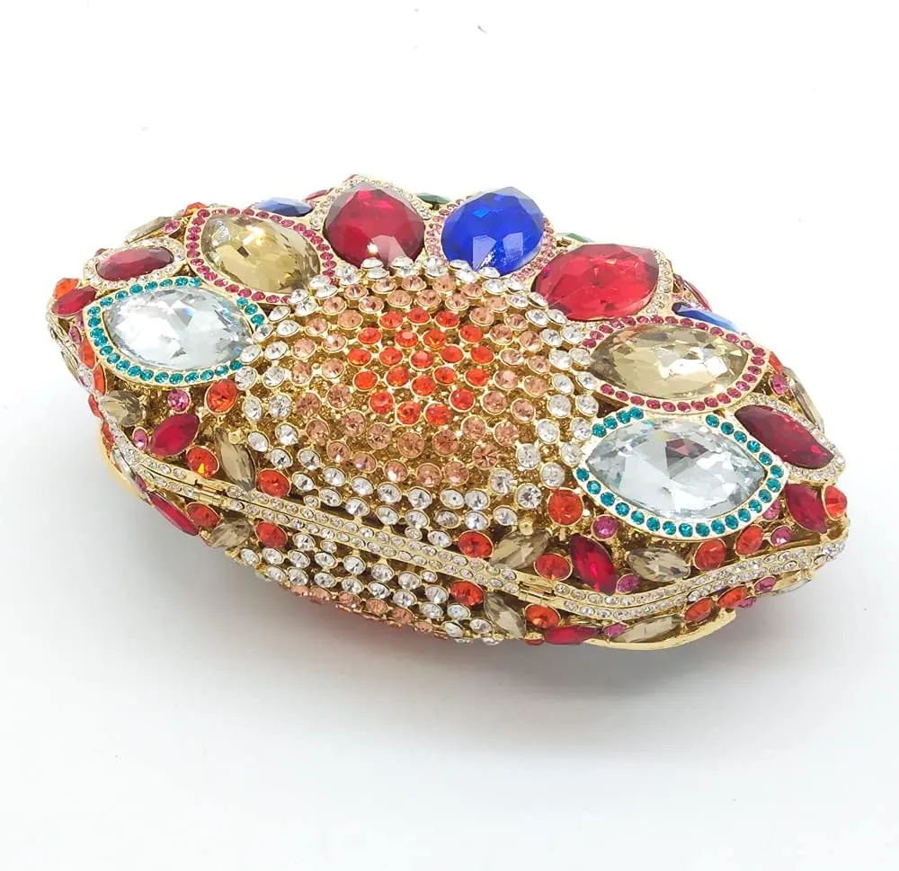 Boutique De FGG Women Peacock Clutch Purses for Women Formal Crystal Evening Bags Bridal Wedding Rhinestone Clutch Bag,Mini
