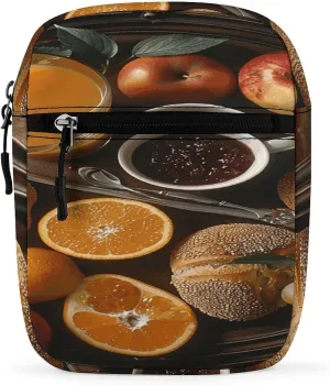Breakfast Tray Pattern Small Satchel Mini Crossbody Sling Bag Shoulder Bag for Men Women Workout Travelling
