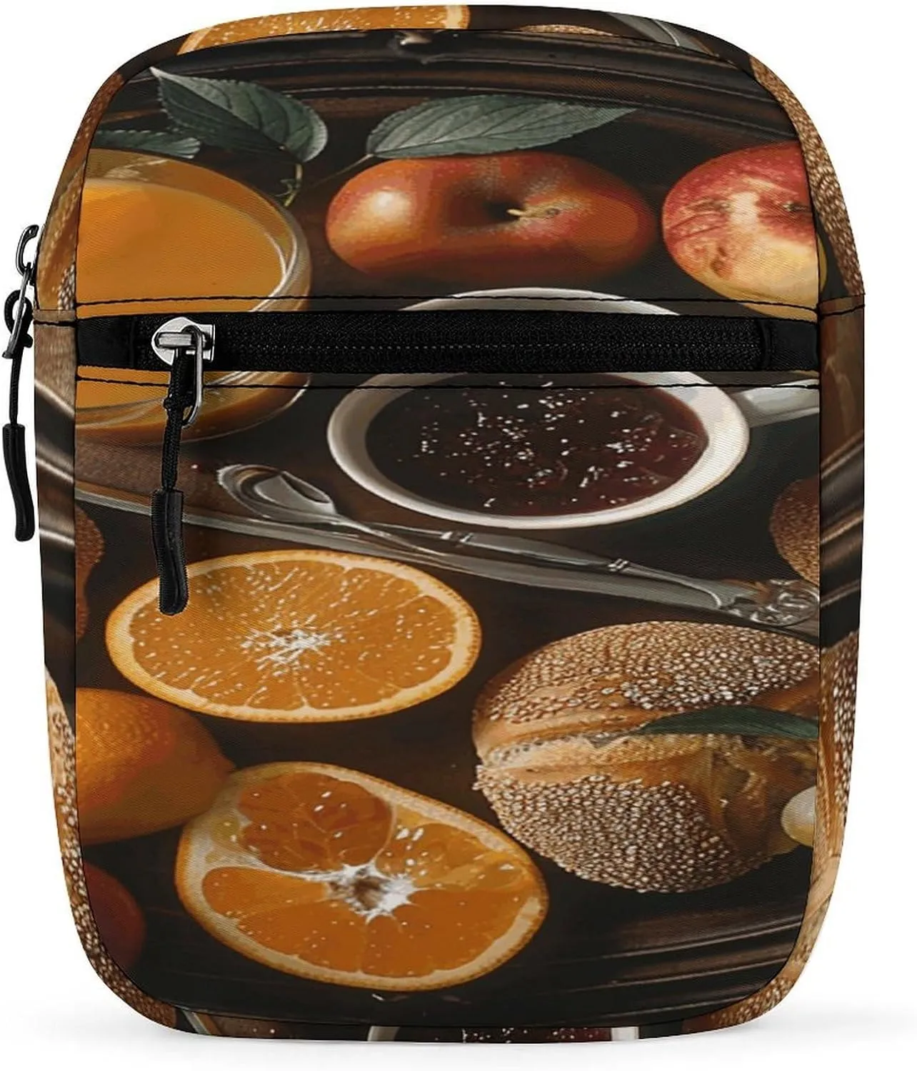 Breakfast Tray Pattern Small Satchel Mini Crossbody Sling Bag Shoulder Bag for Men Women Workout Travelling