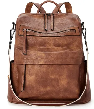 BROMEN Backpack Purse for Women Fashion Leather Designer Travel Large Ladies Shoulder Bags