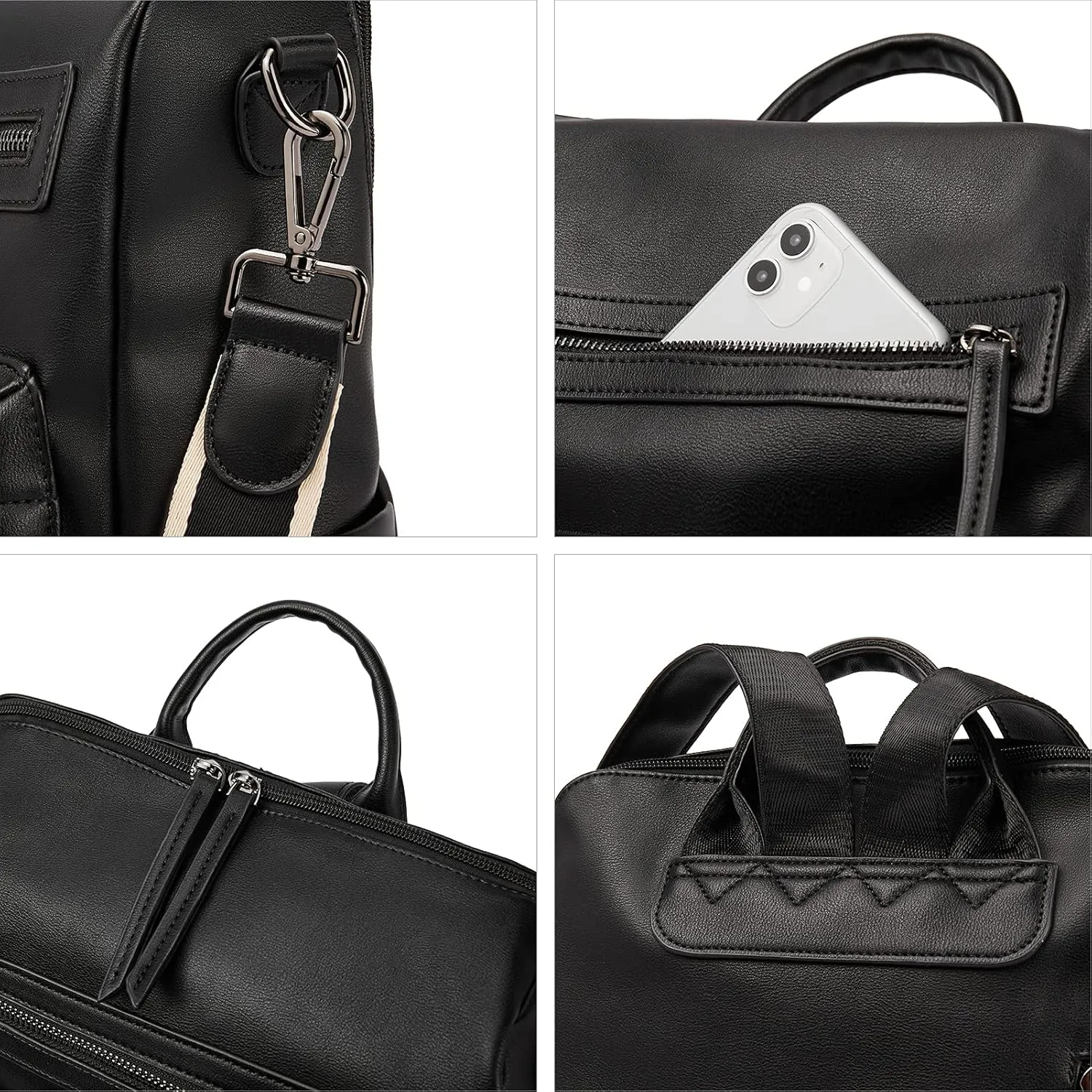 BROMEN Backpack Purse for Women Fashion Leather Designer Travel Large Ladies Shoulder Bags