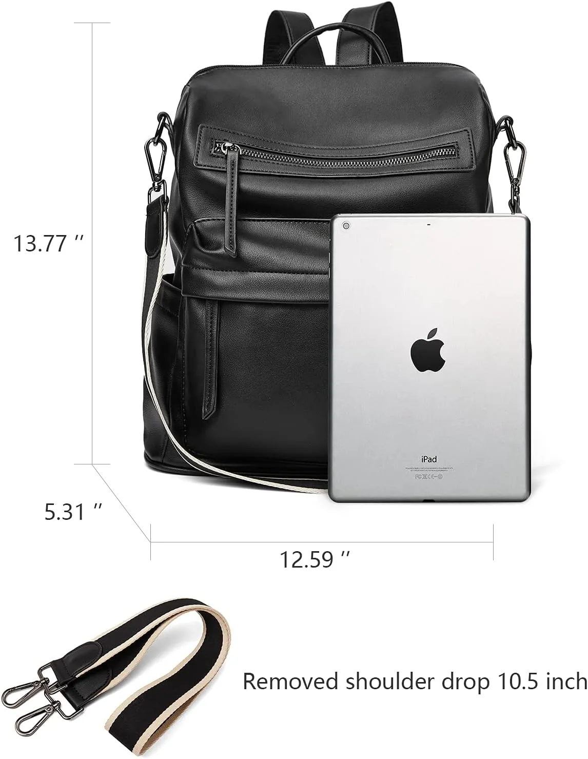 BROMEN Backpack Purse for Women Fashion Leather Designer Travel Large Ladies Shoulder Bags