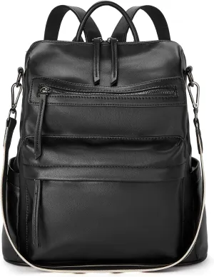 BROMEN Backpack Purse for Women Fashion Leather Designer Travel Large Ladies Shoulder Bags