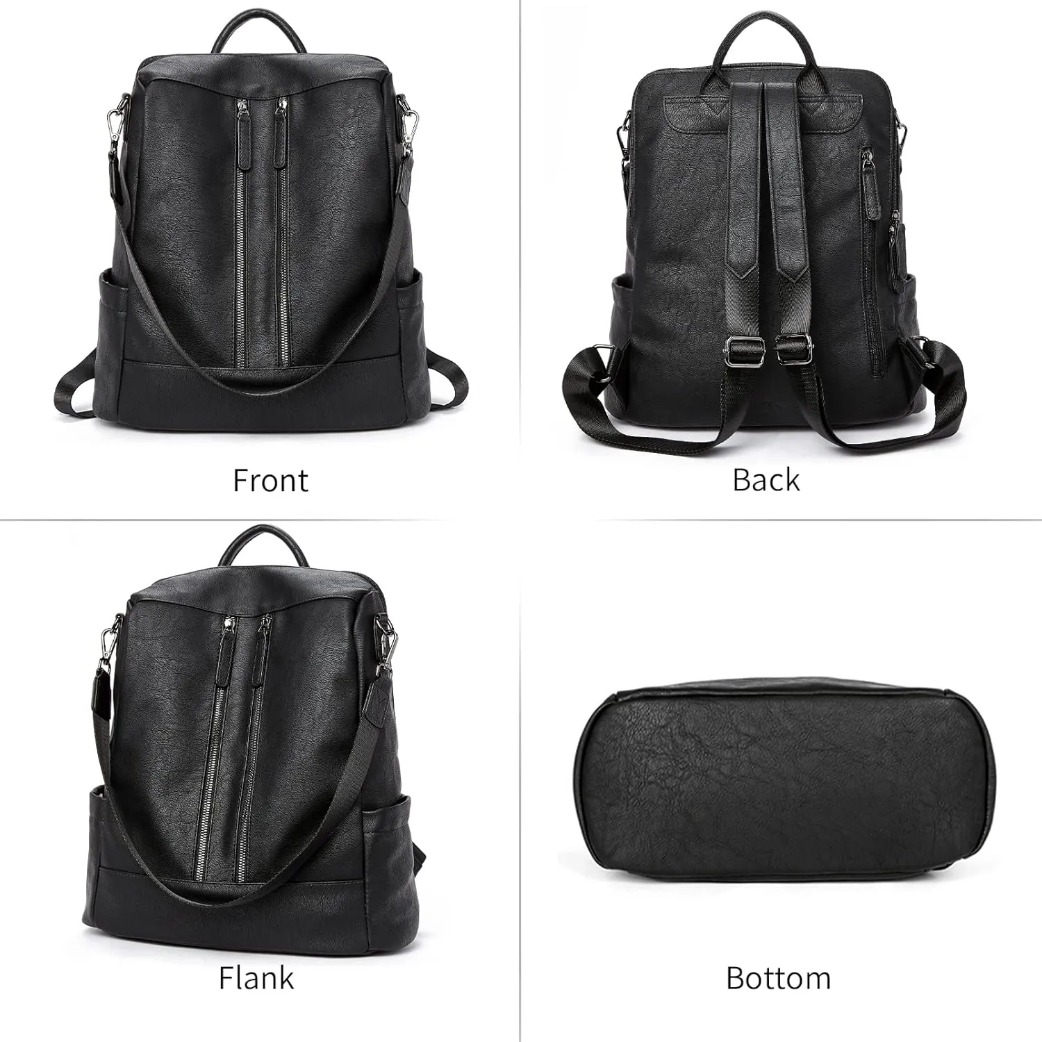 BROMEN Backpack Purse Leathe Backpack for Women Anti-theft Bookbag Purse Fashion Shoulder Handbag Backpack Women