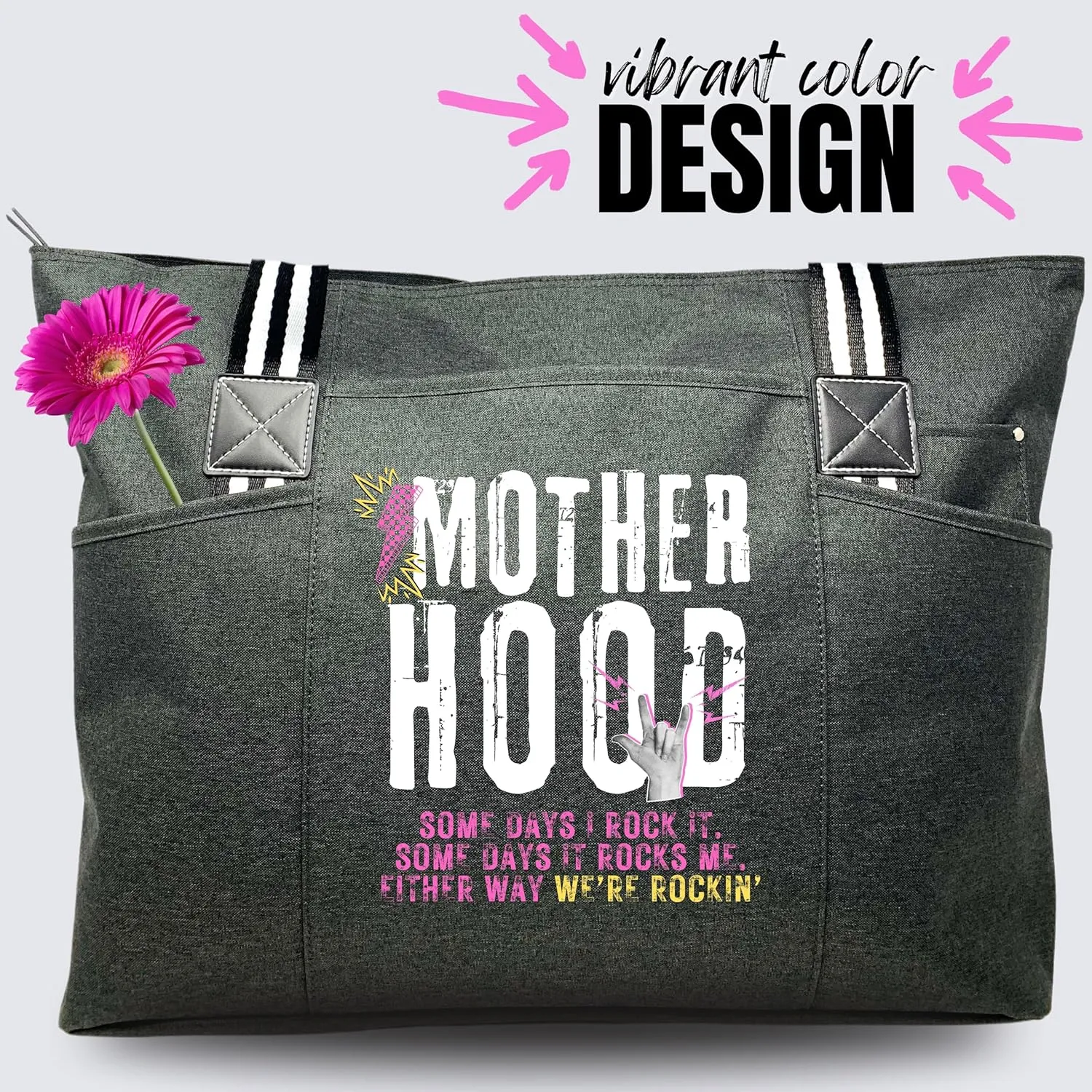 Brooke & Jess Designs Mom Bags for Everyday - Bags for Women with Zipper, Large Stylish Travel Bag, Work Bag