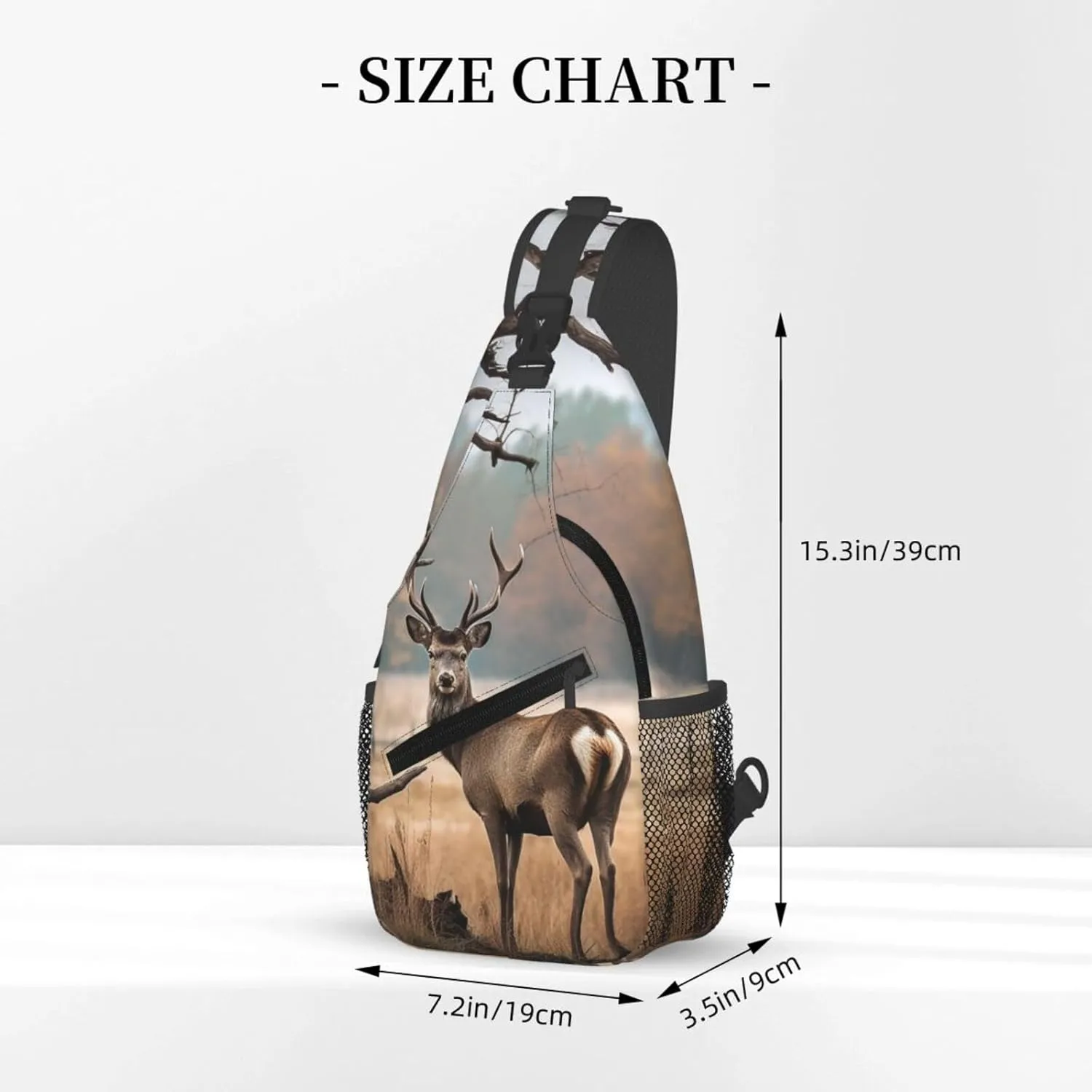 Brown Deer Near Withered Tree Sling Bag Backpack For Men Cross Chest Bag Crossbody Shoulder Bag Travel Hiking Daypack