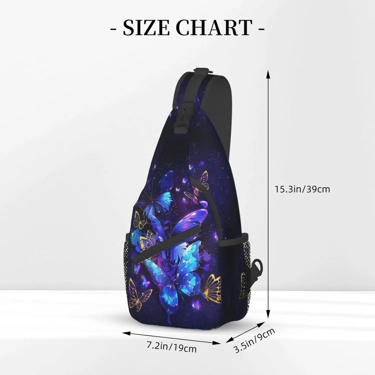 Butterflies Sling Bag Crossbody Sling Backpack for Women Men Travel Hiking Daypack Chest Shoulder Bag
