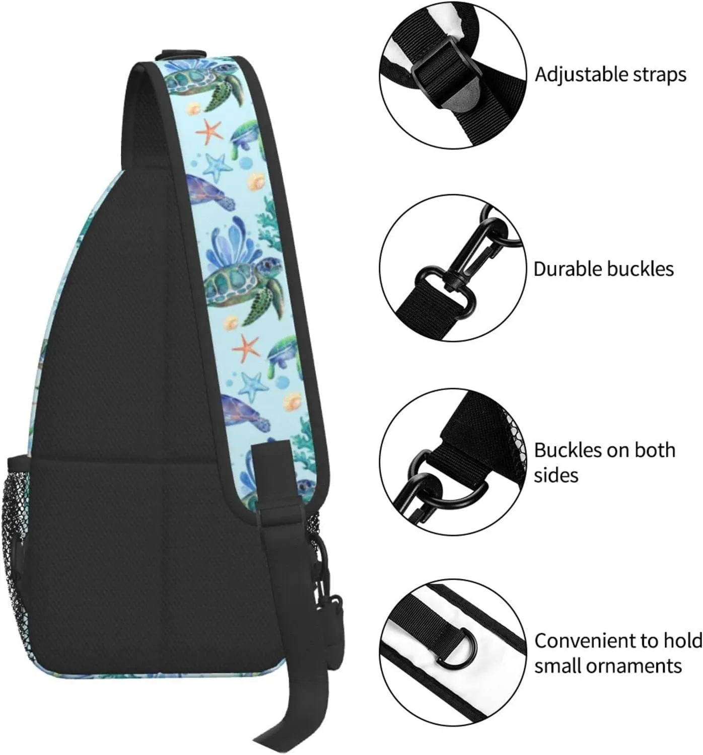 Butterflies Sling Bag Crossbody Sling Backpack for Women Men Travel Hiking Daypack Chest Shoulder Bag