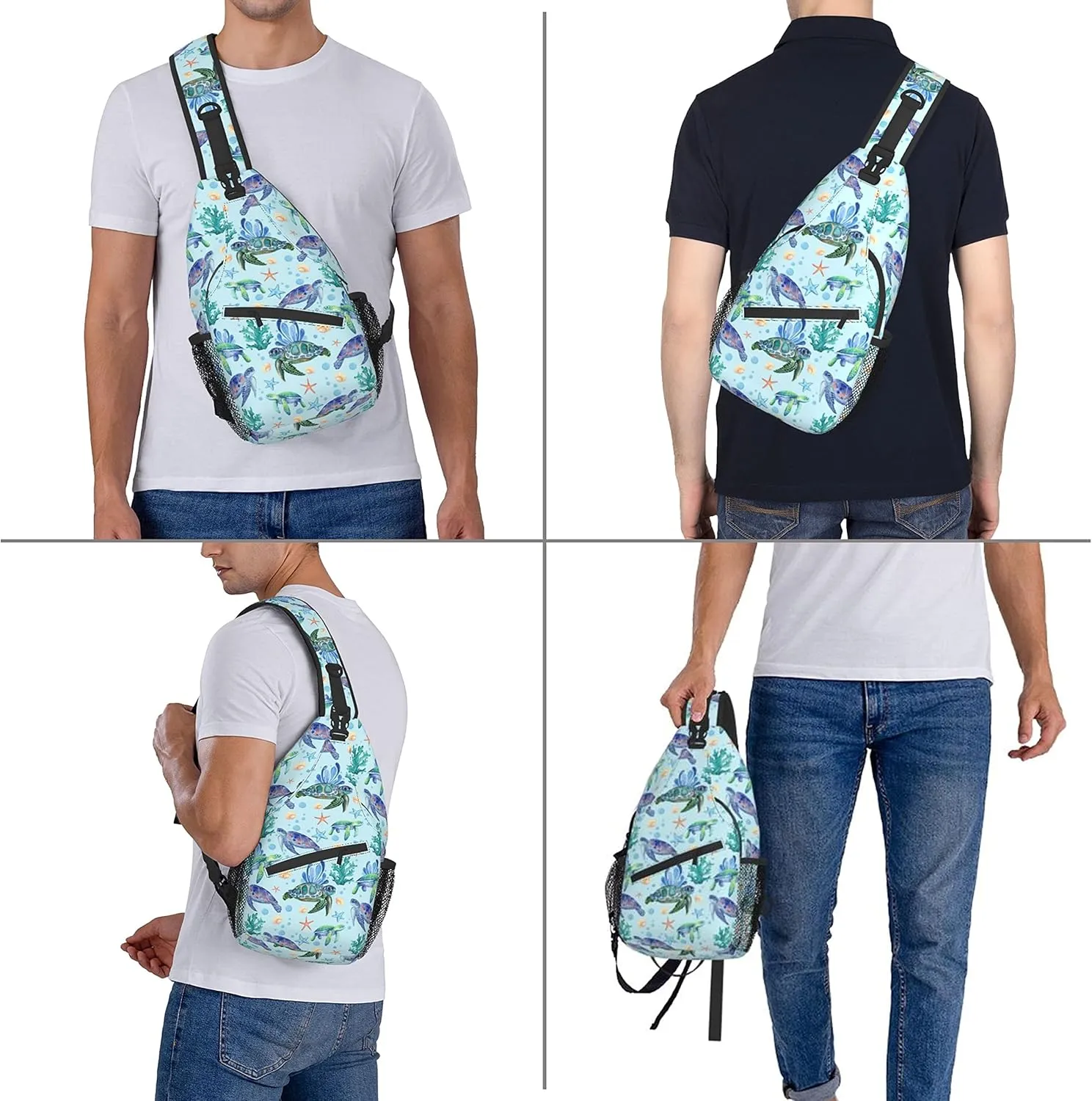 Butterflies Sling Bag Crossbody Sling Backpack for Women Men Travel Hiking Daypack Chest Shoulder Bag