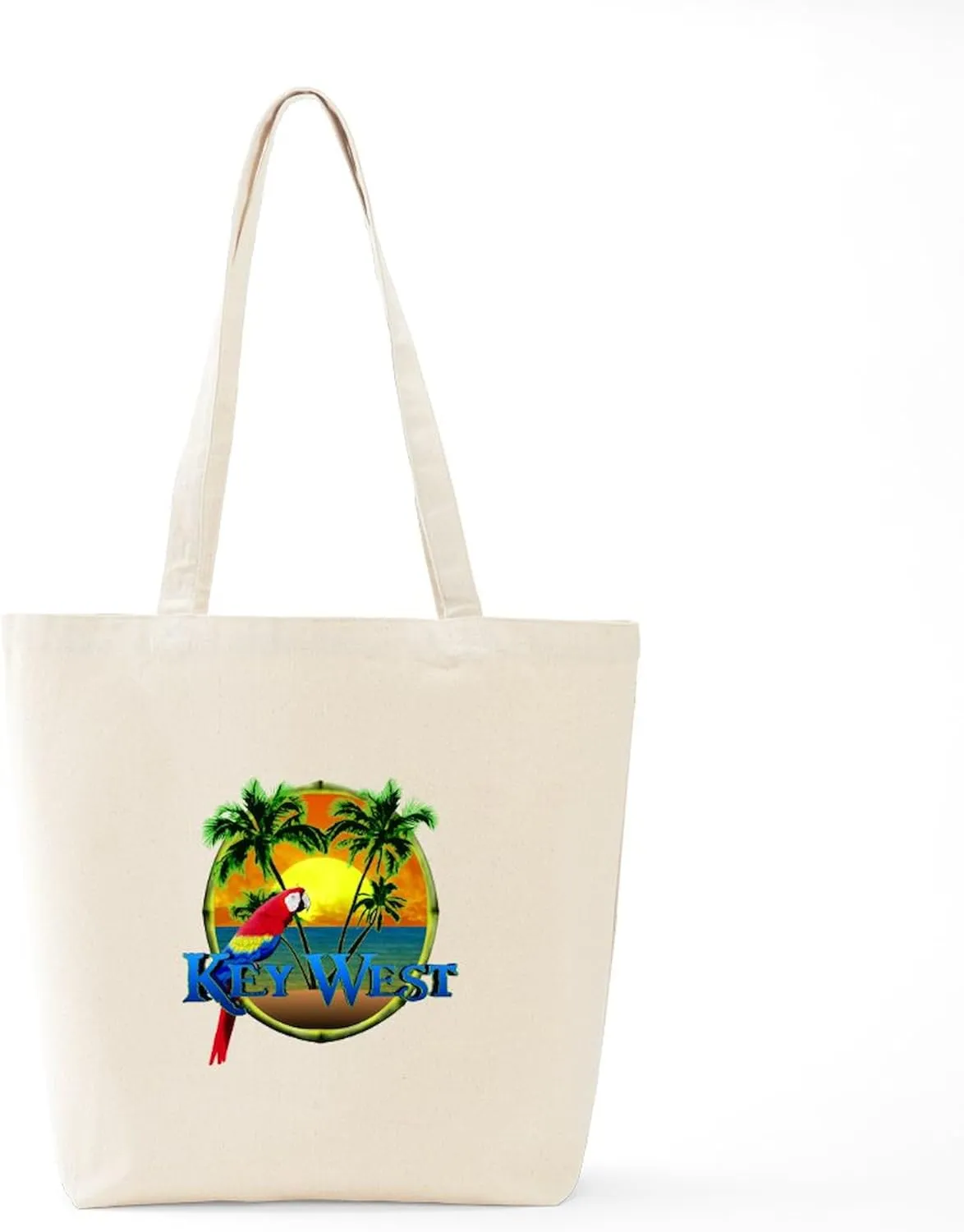 CafePress Key West Sunset Tote Bag Natural Canvas Tote Bag, Reusable Shopping Bag