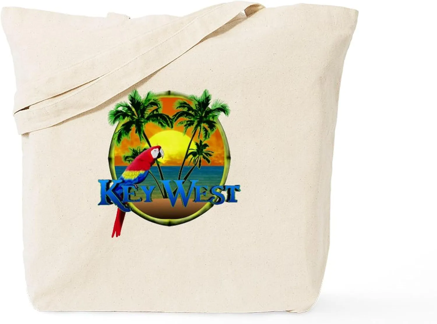 CafePress Key West Sunset Tote Bag Natural Canvas Tote Bag, Reusable Shopping Bag