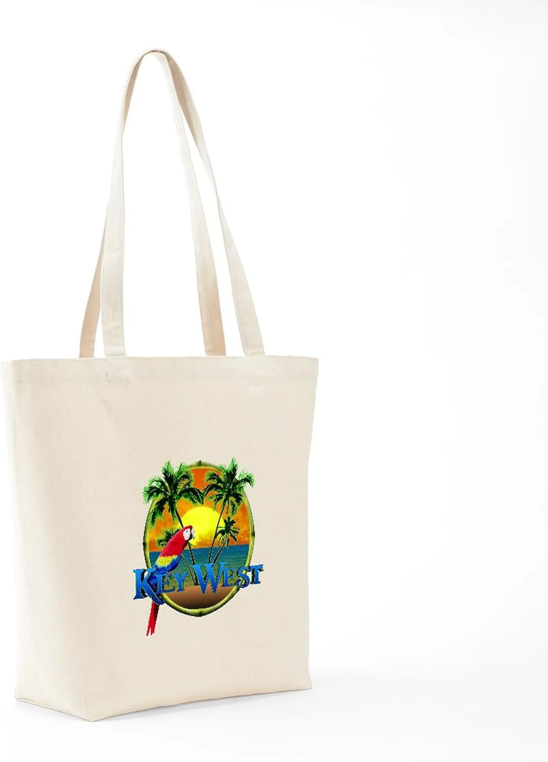 CafePress Key West Sunset Tote Bag Natural Canvas Tote Bag, Reusable Shopping Bag
