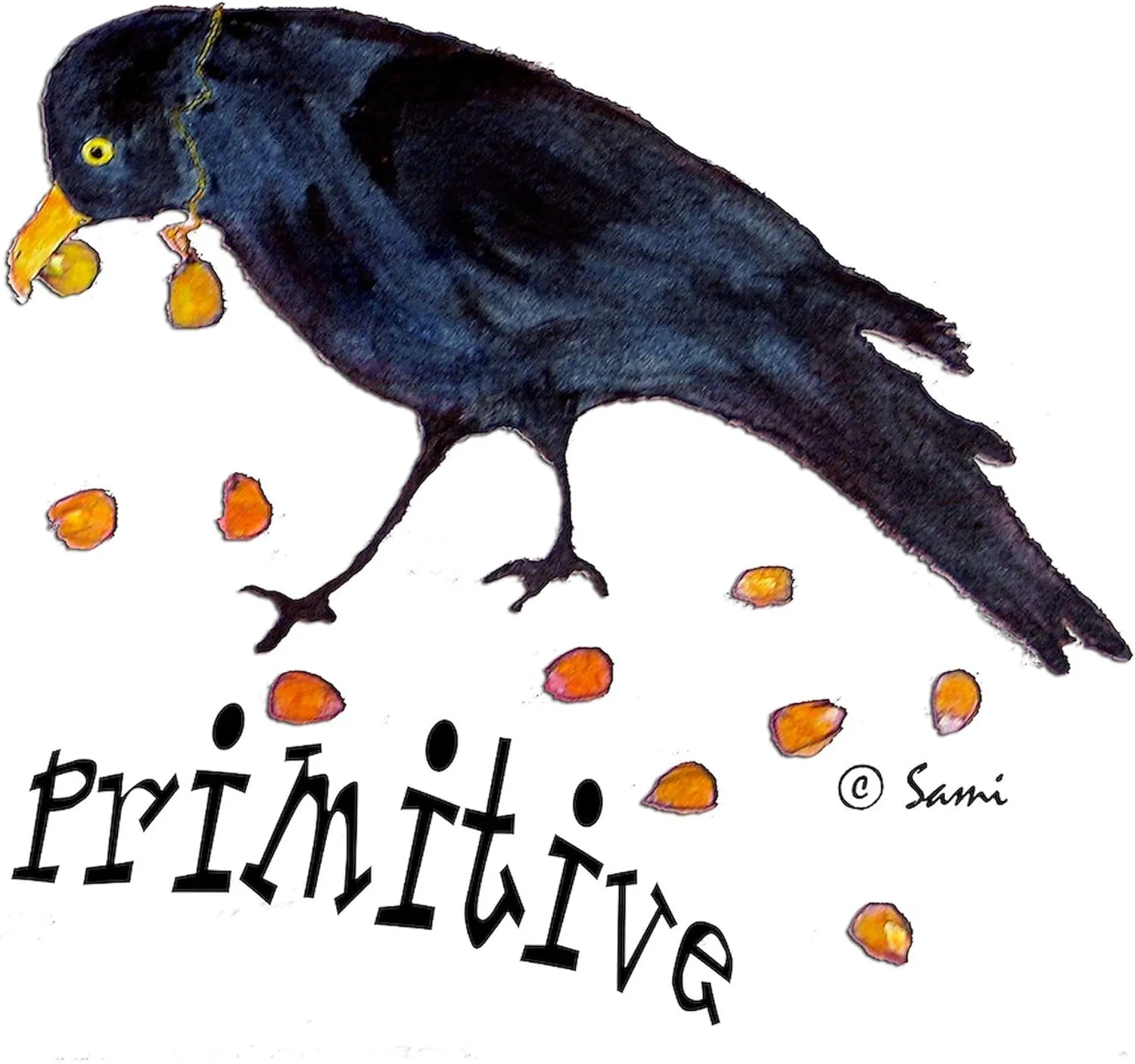 CafePress Primitive Crow Tote Bag Natural Canvas Tote Bag, Reusable Shopping Bag