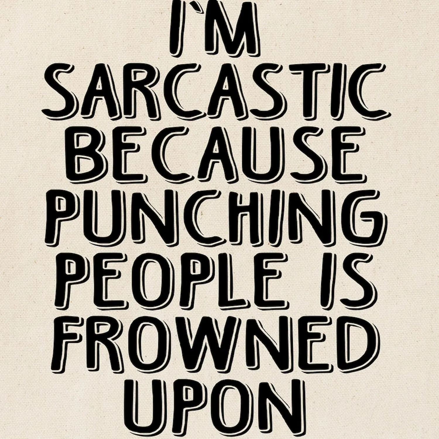 CafePress Sarcasm Vs Punching Tote Bag Natural Canvas Tote Bag, Reusable Shopping Bag
