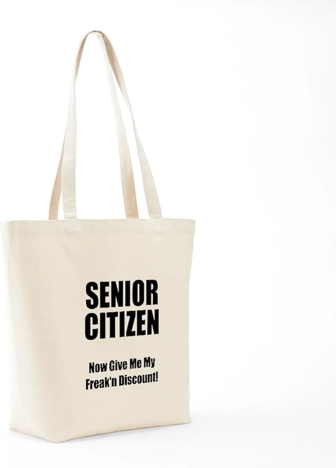 CafePress Senior Citizen Tote Bag Reusable Natural Beige Canvas Shopping Bag