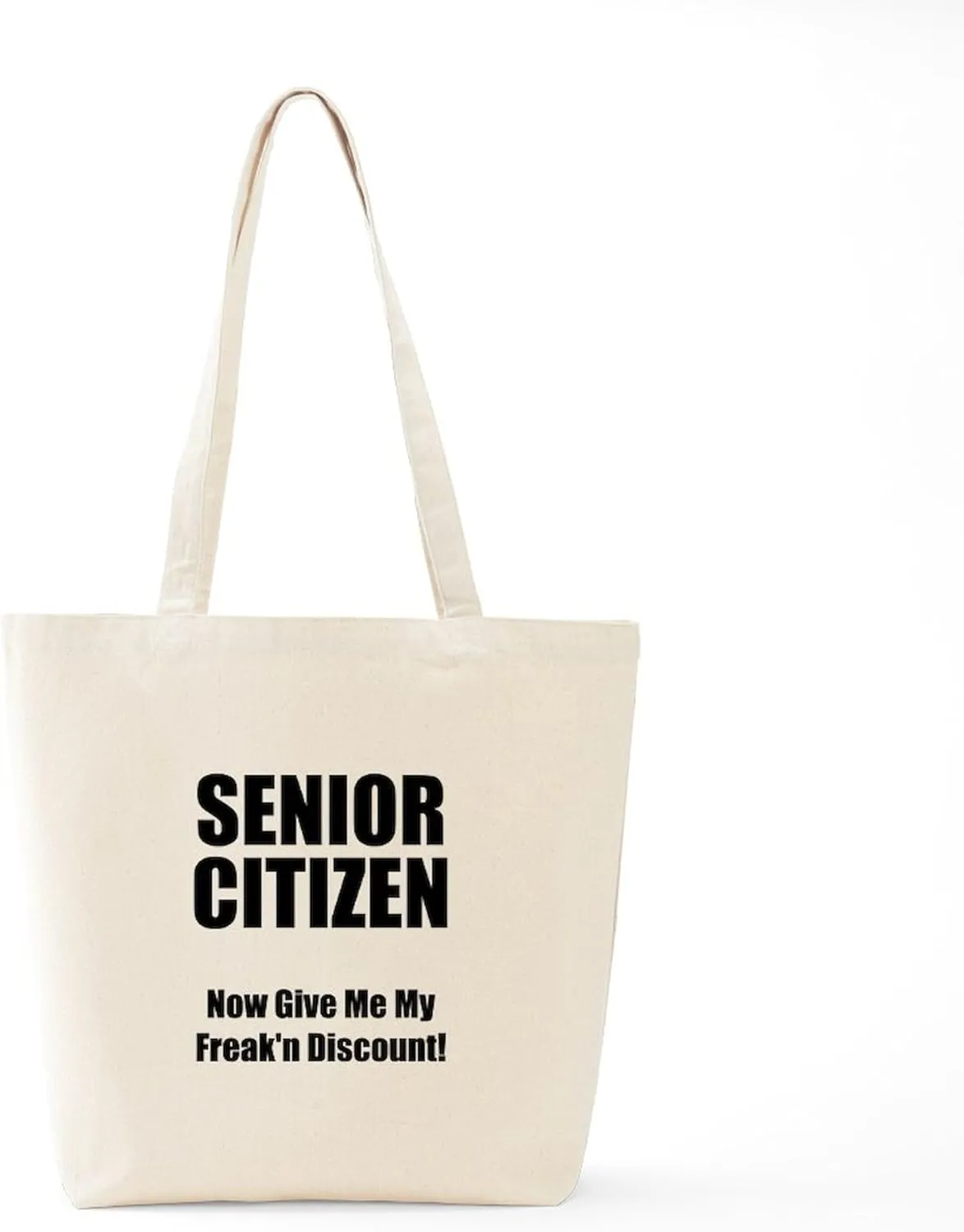 CafePress Senior Citizen Tote Bag Reusable Natural Beige Canvas Shopping Bag