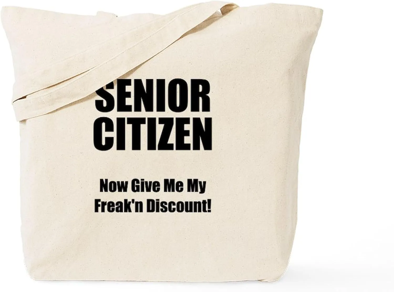 CafePress Senior Citizen Tote Bag Reusable Natural Beige Canvas Shopping Bag
