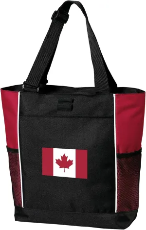 Canada Flag Tote Bags Red Canada Totes Beach Travel