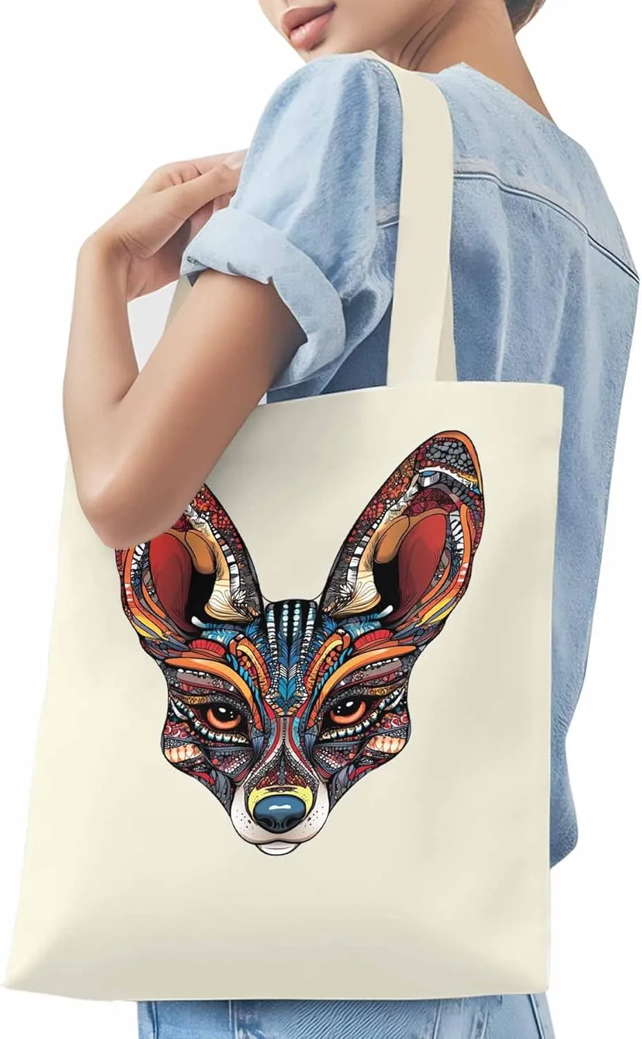 Canvas Tote Bag, Floral Dog Textured patterned Canvas Tote Handbags for Women Shoulder Bag,