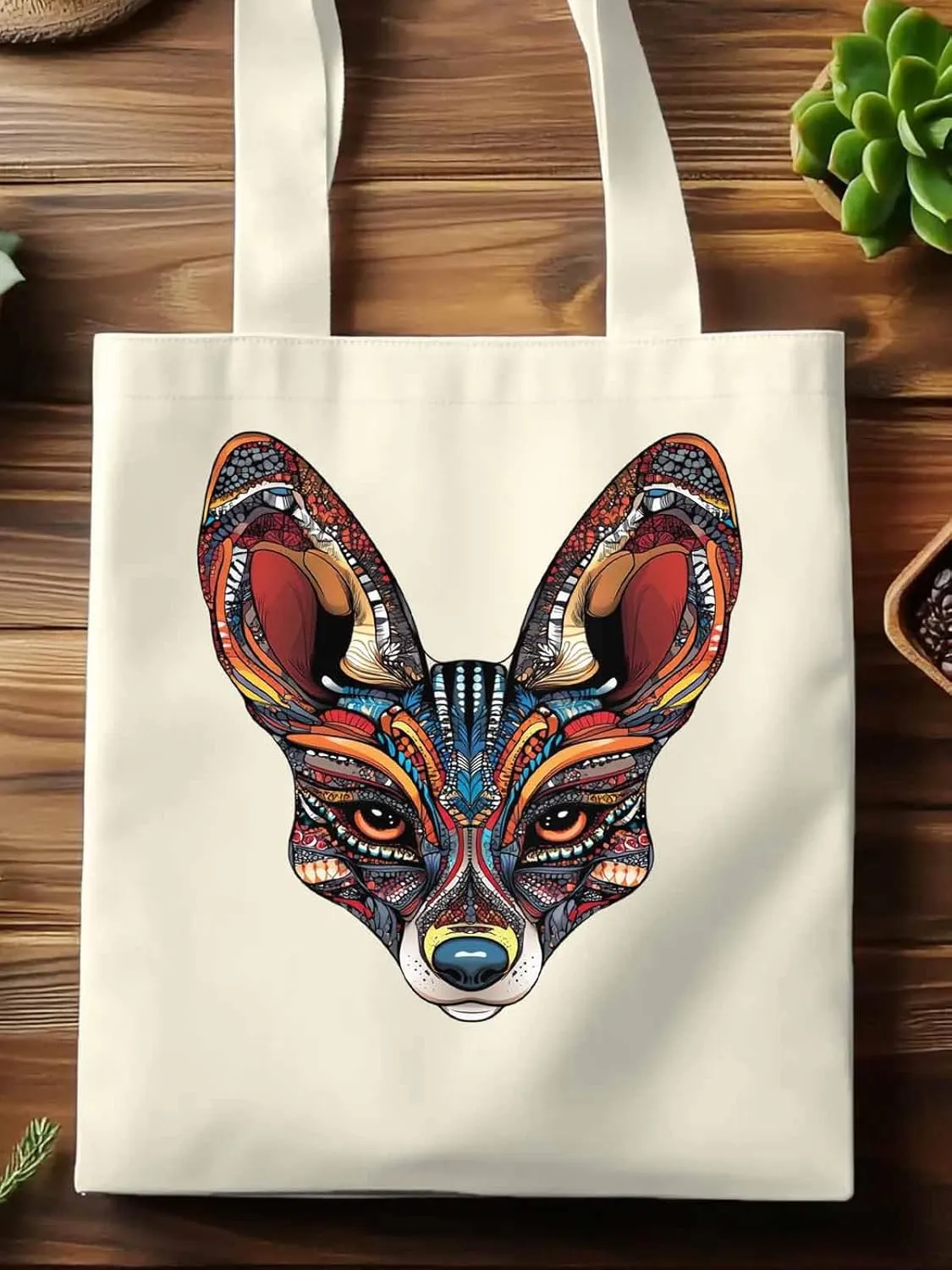 Canvas Tote Bag, Floral Dog Textured patterned Canvas Tote Handbags for Women Shoulder Bag,