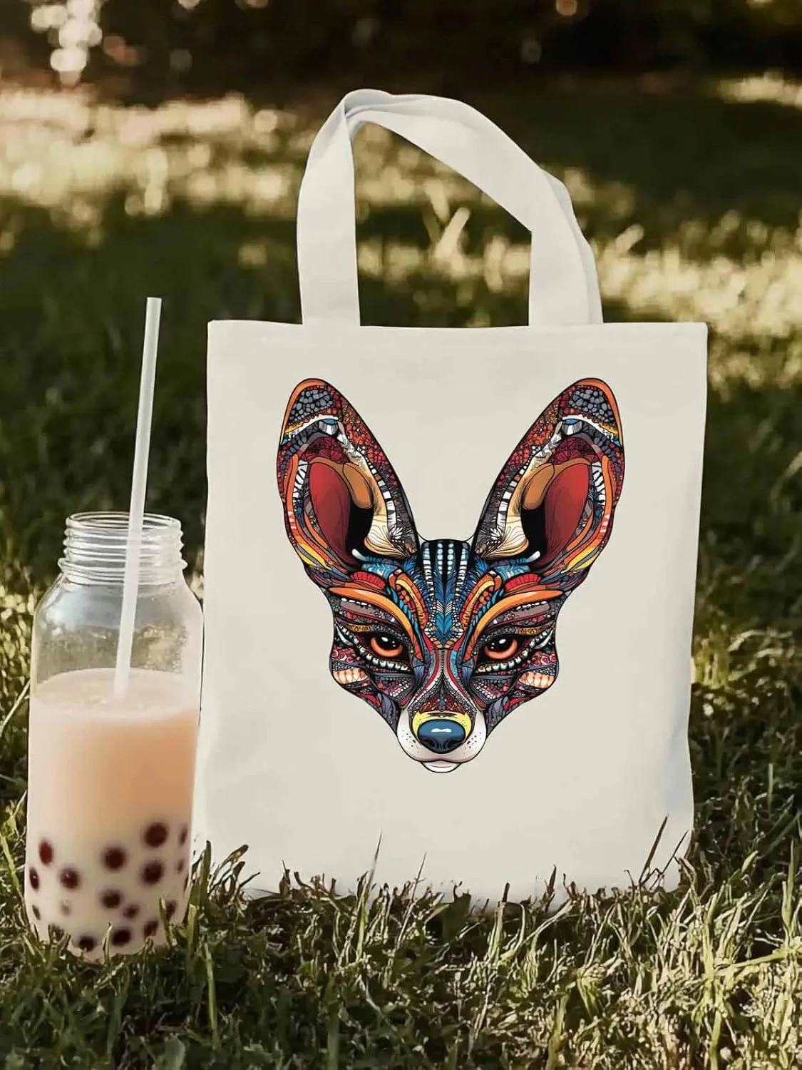 Canvas Tote Bag, Floral Dog Textured patterned Canvas Tote Handbags for Women Shoulder Bag,
