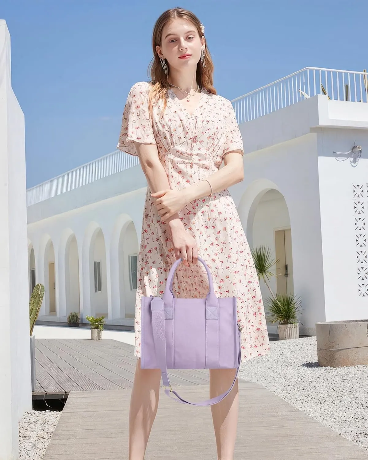 Canvas Tote Bag for Women Top Handle Handbag Crossbody Tote Bag for Women