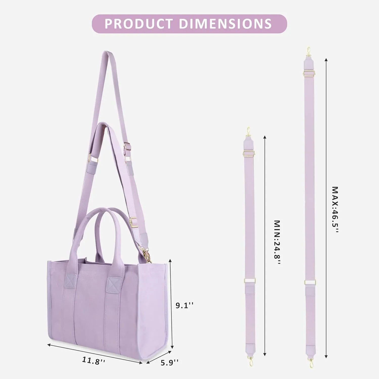 Canvas Tote Bag for Women Top Handle Handbag Crossbody Tote Bag for Women