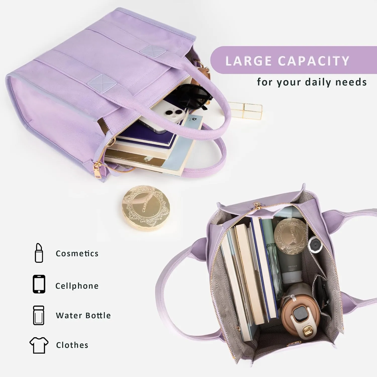 Canvas Tote Bag for Women Top Handle Handbag Crossbody Tote Bag for Women