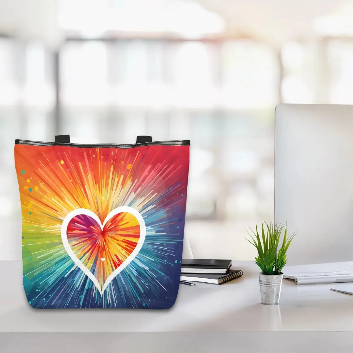 Canvas Tote Bag Pocket Foldaway Shoulder Bag Reusable Grocery Shopping Gift Bags for Daily Work Outdoor Travel Beach Gym