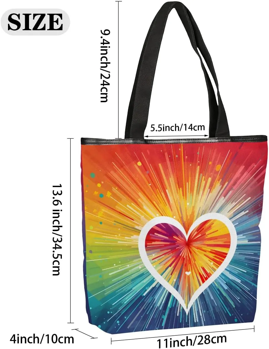 Canvas Tote Bag Pocket Foldaway Shoulder Bag Reusable Grocery Shopping Gift Bags for Daily Work Outdoor Travel Beach Gym