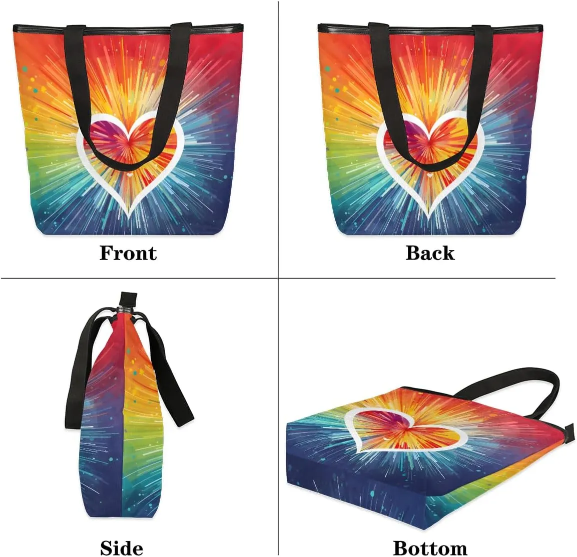 Canvas Tote Bag Pocket Foldaway Shoulder Bag Reusable Grocery Shopping Gift Bags for Daily Work Outdoor Travel Beach Gym
