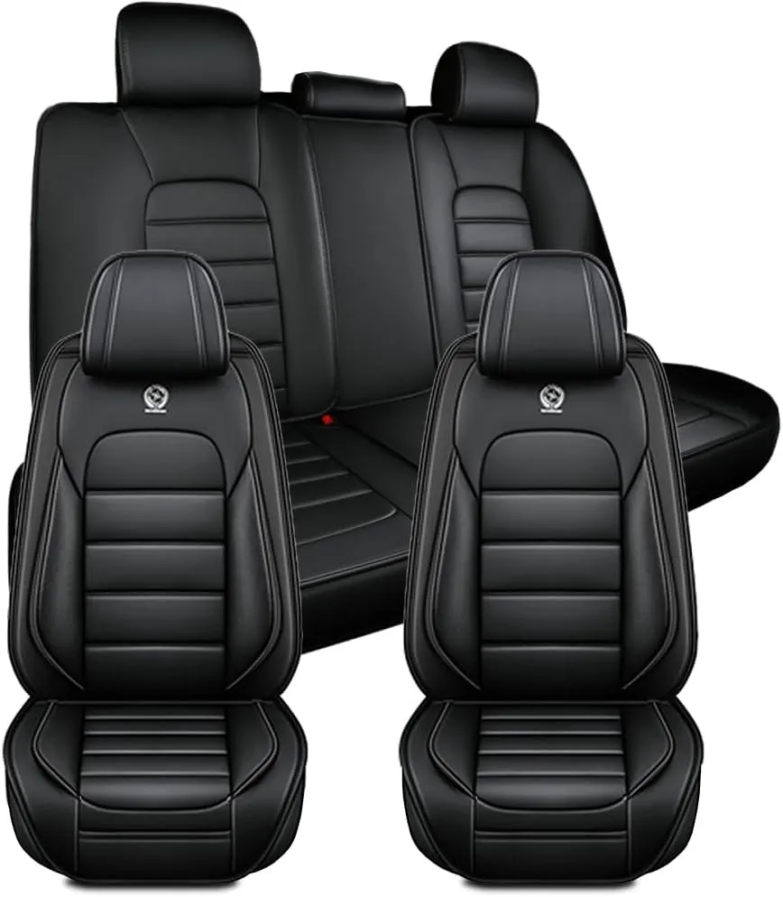 Car Seat Covers for Honda Insight 2000-2021 2022,5 Seats Waterproof Seat Covers with Airbag,Leather Seat Covers for Cars,Anti-Slip Auto Seat Cover Sets(Black,Standard)