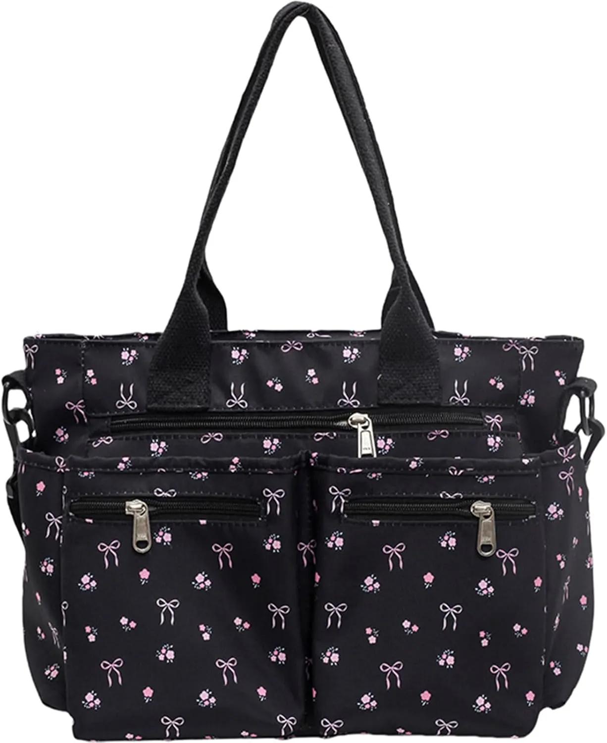 Casual Messenger Bag Floral Nylon Crossbody Bag Chic Shoulder Bag Travel Daypacks