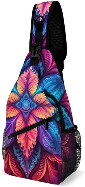 Casual Sling Backpack Palms-tree-print Chest Bags Crossbody Sling Bag Travel Hiking Daypack Shoulder Bag for Women Men, 38x20cm, Style-5