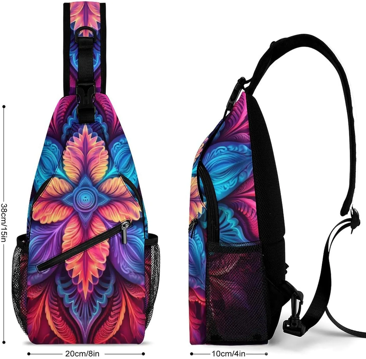 Casual Sling Backpack Palms-tree-print Chest Bags Crossbody Sling Bag Travel Hiking Daypack Shoulder Bag for Women Men, 38x20cm, Style-5