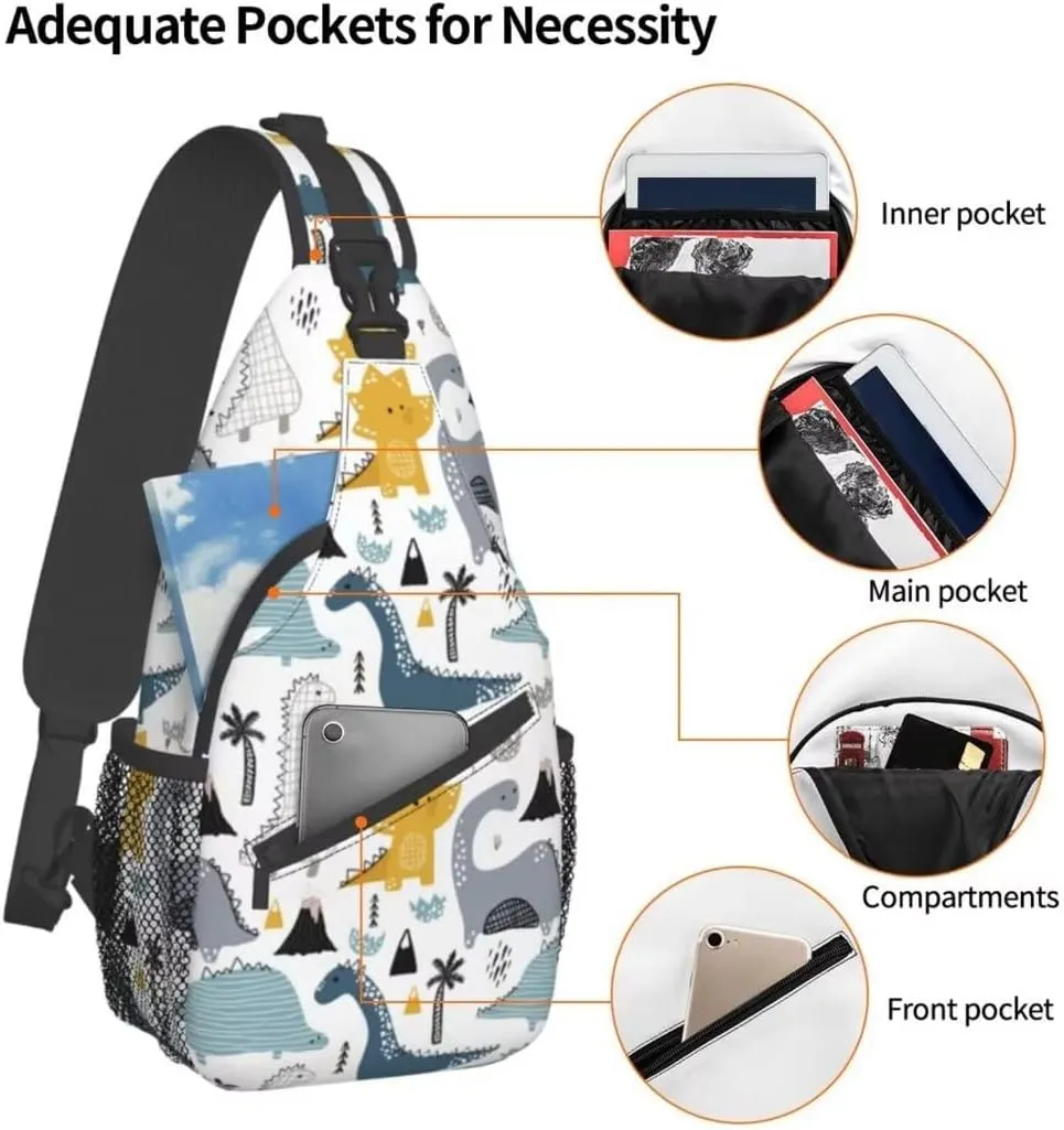 Casual Sling Bag Crossbody Shoulder Backpack Gym Sports Travel Hiking Daypack Chest Bag Small Backpack for Women Men