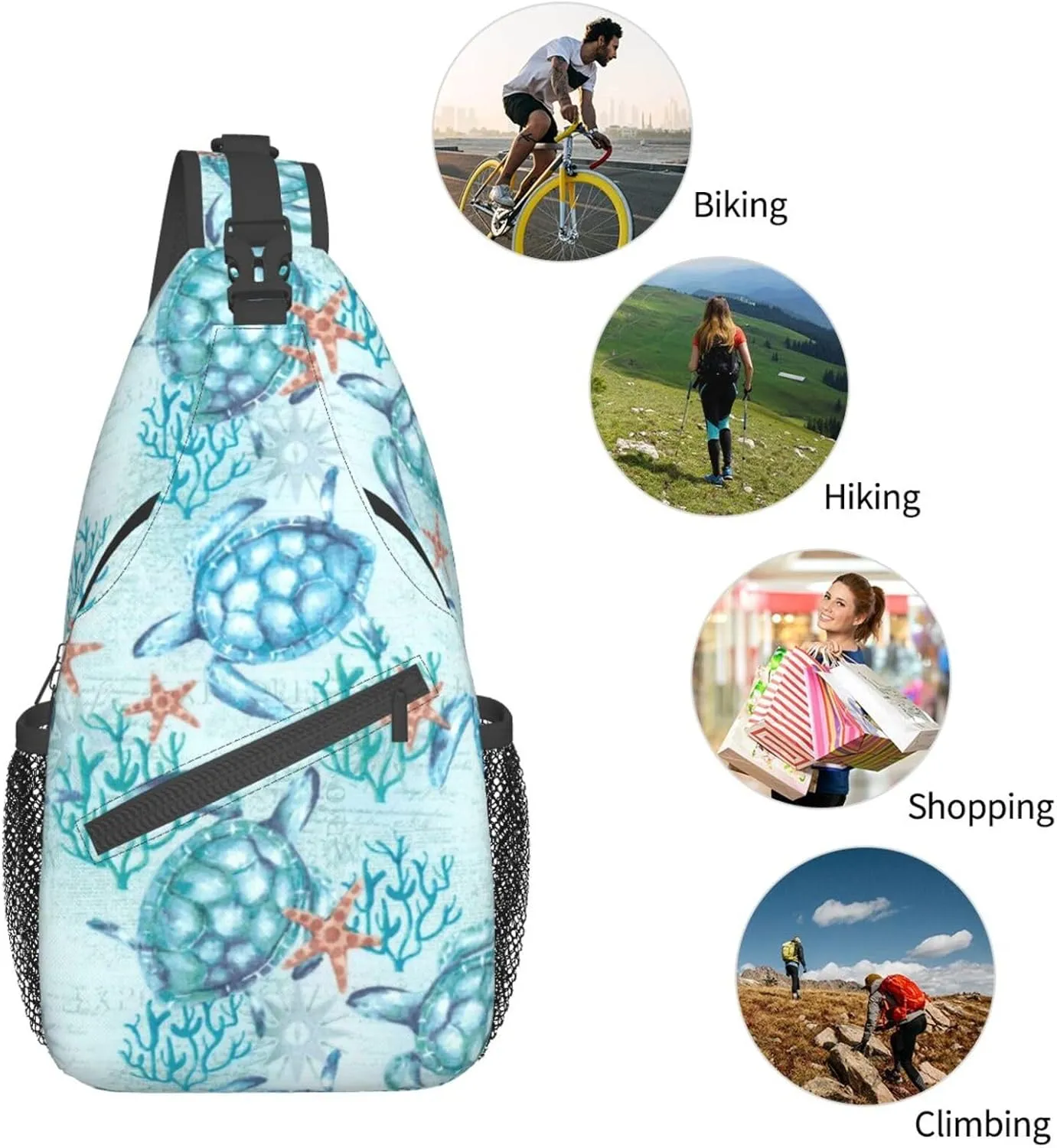 Casual Sling Bag for Women Men Travel Crossbody Sling Backpack Small Chest Shoulder Bag Gym Sports Hiking Daypack