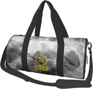 CCCP USSR Hammer & Sickle Convertible Garment Bag with Shoulder Strap, Carry on Garment Duffel Bag for Men Women - Rolling Foldable for Travel Luggage Bags (Black)