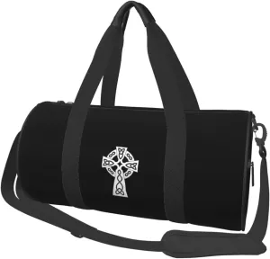 Celtic Cross Convertible Garment Bag with Shoulder Strap, Carry on Garment Duffel Bag for Men Women - Rolling Foldable for Travel Luggage Bags (Black)