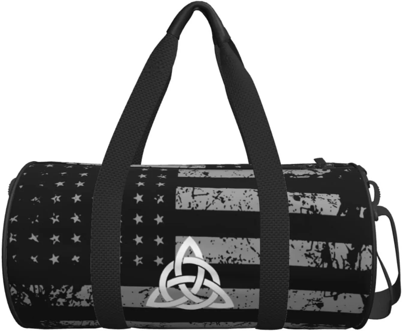 Celtic Knot Irish Travel Luggage Duffel Bag Sports Rolling Foldable Duffel Bag, Black