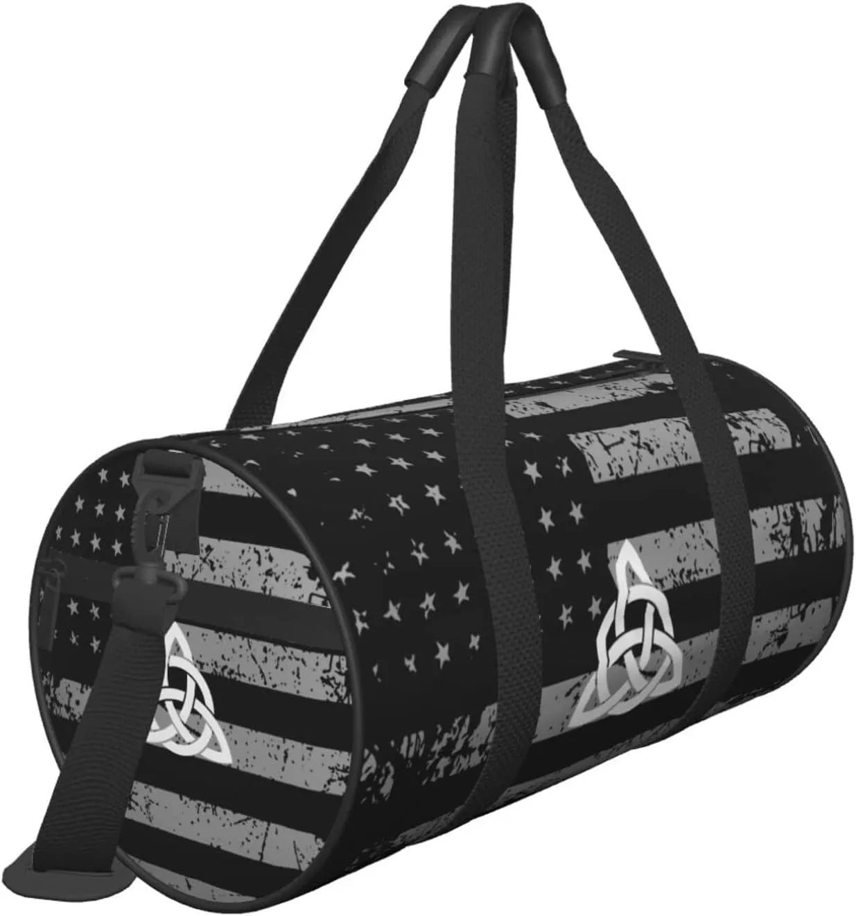 Celtic Knot Irish Travel Luggage Duffel Bag Sports Rolling Foldable Duffel Bag, Black